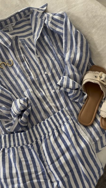 Effortless memorial day/ Fourth of July outfit. This linen set could be work half tucked, unbuttoned with a white or red tank underneath, or as a coverup! 

Old navy fashion, linen set, button down 

#LTKSeasonal #LTKStyleTip #LTKFindsUnder50