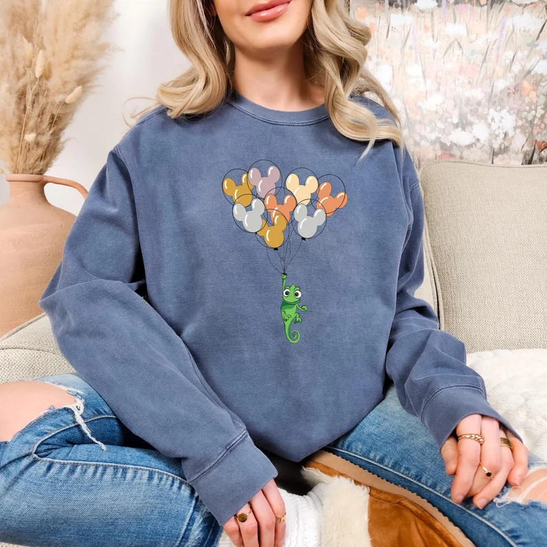 Disney Pascal With Mickey Balloon Comfort Colors Shirt, Cute Pascal Rapunzel T-shirt, Disneyland ... | Etsy (US)