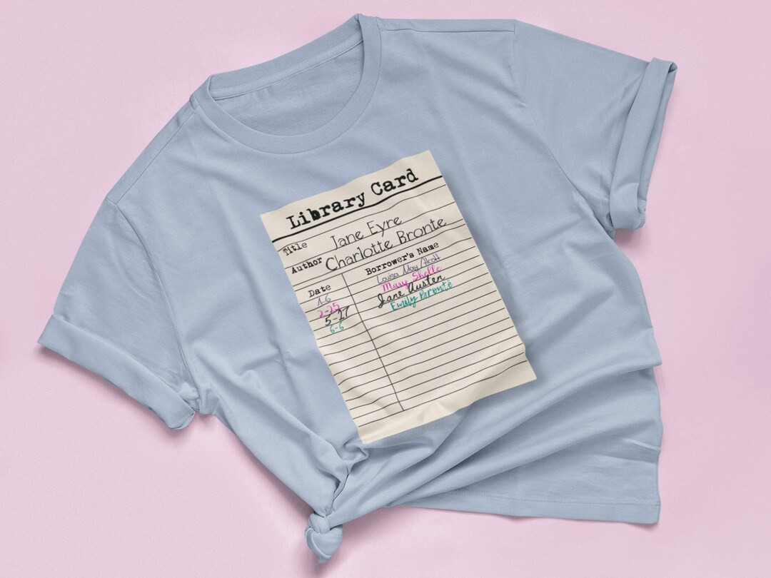 Jane Eyre Library Card T-Shirt | Graphic Tee | Book Inspired | Reading | Reader | Books | Charlot... | Etsy (US)