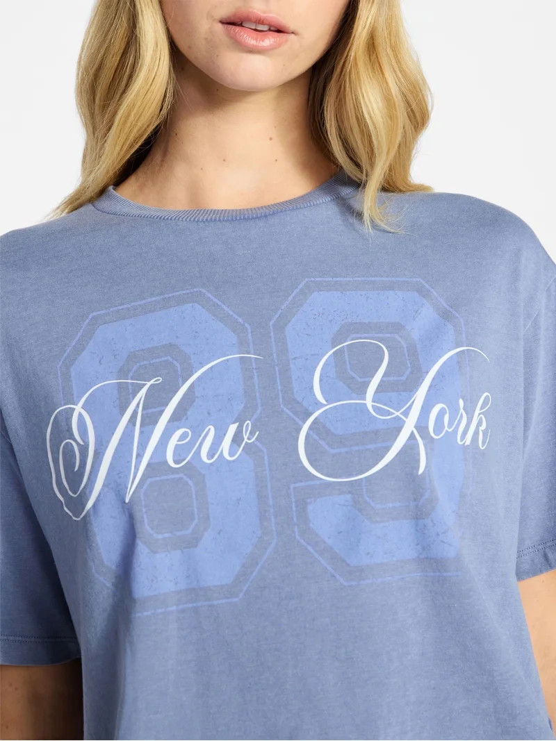 No Boundaries Boxy Cropped Graphic Tee, Women's XXS-XXL | Walmart (US)