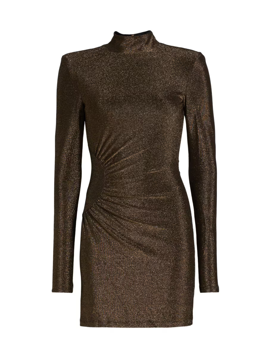 Amarylis Ruched Metallic Minidress | Saks Fifth Avenue