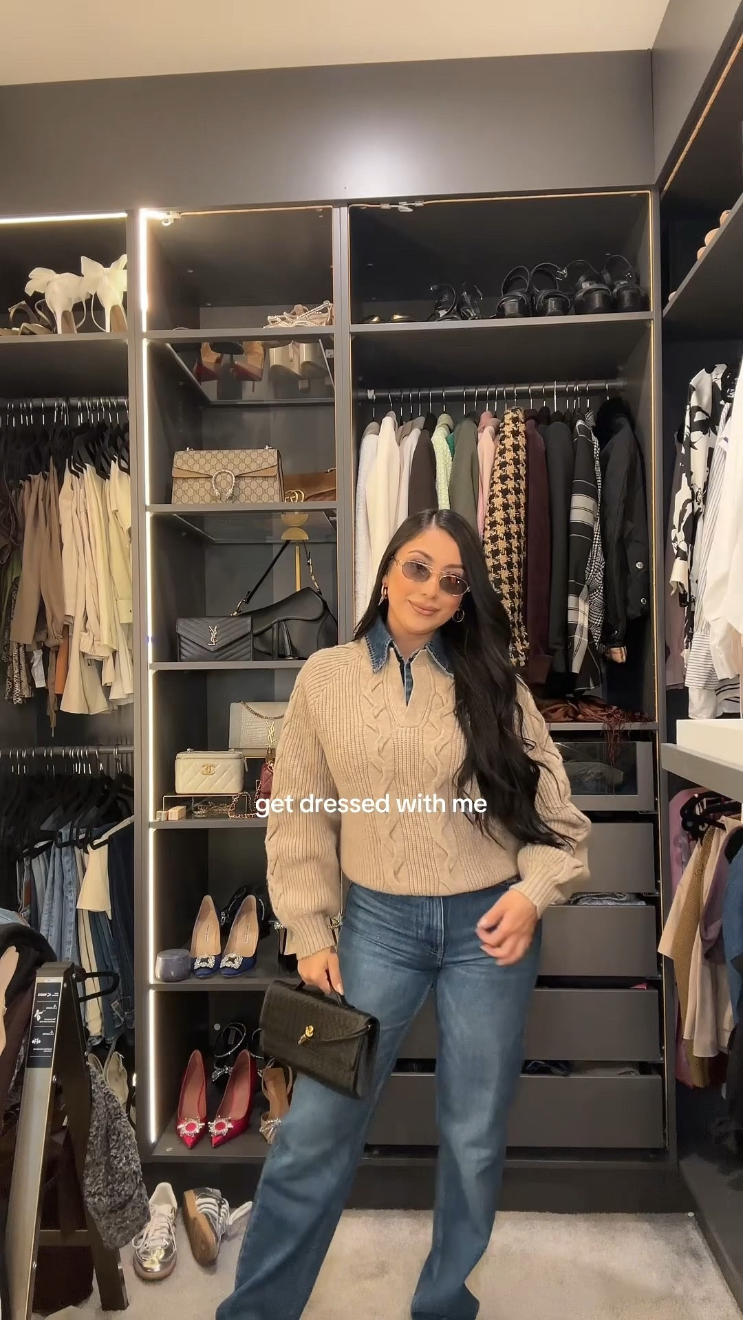 Winter/fall elevated casual outfit of the day ft. Denim lapel sweater top

#LTKMidsize #LTKFindsUnder100 #LTKWorkwear