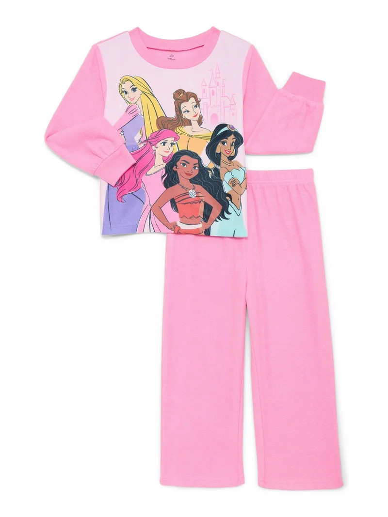 Disney Princess Toddler Girls Long Sleeve Top and Pants Pajama Set, 2-Piece, Sizes 12M-5T | Walmart (US)