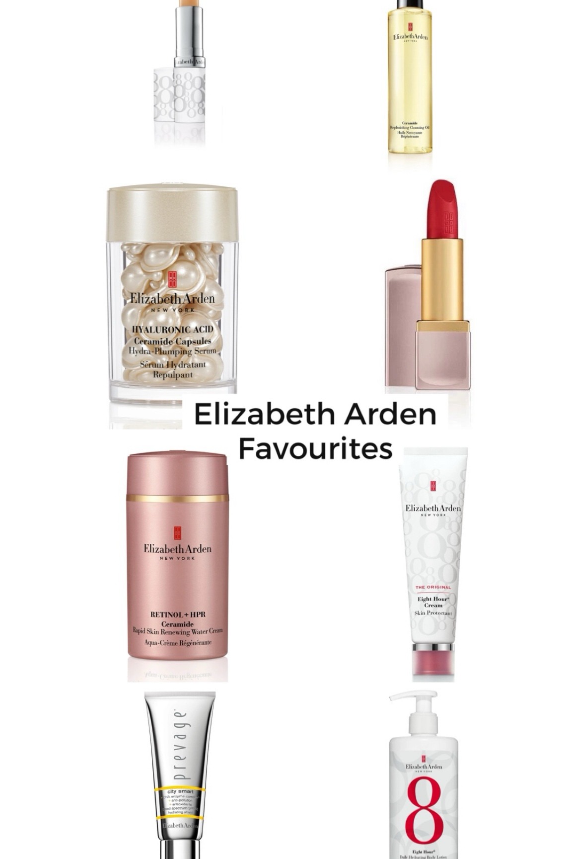 My Elizabeth Arden favourites 
Red lipstick 
Lip balm 
Antiageing skincare
Retinol 

#LTKbeauty #LTKuk #LTKCyberWeek