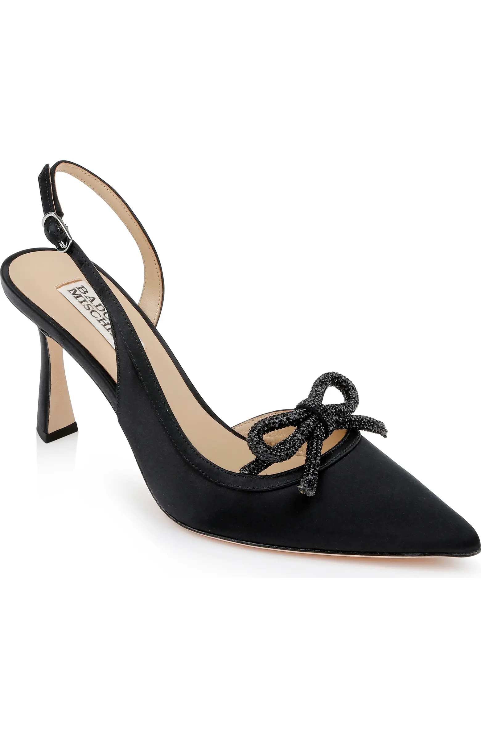 Badgley Mischka Bridal Georgie Slingback Half d'Orsay Pointed Toe Pump (Women) | Nordstrom | Nordstrom