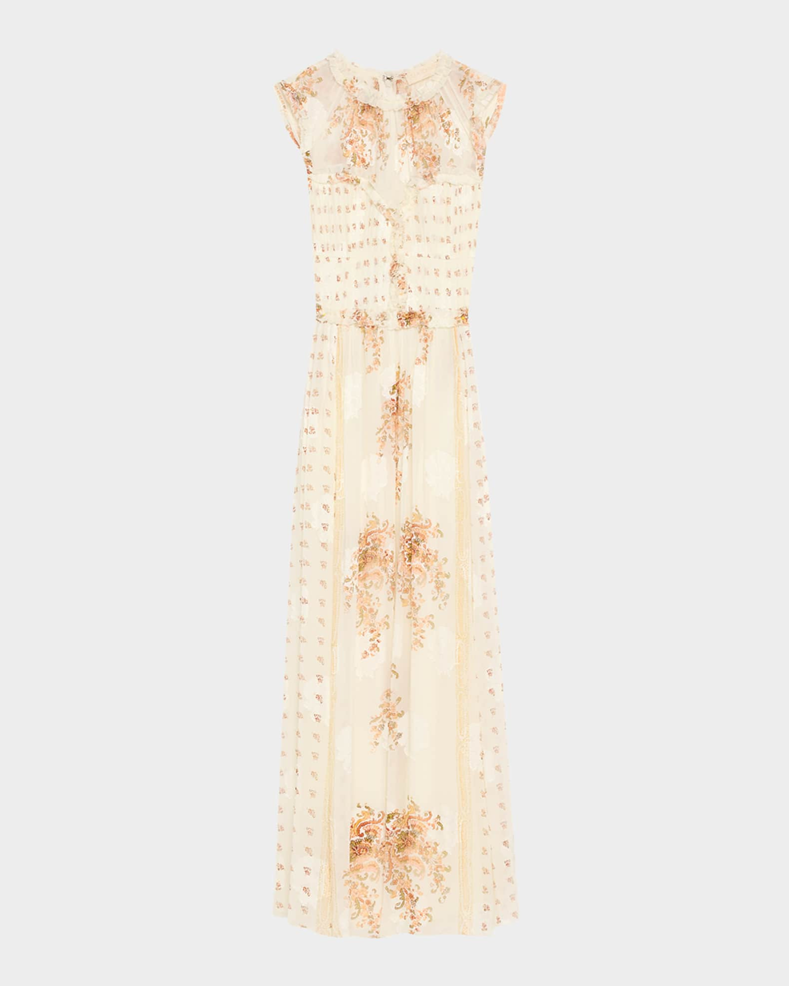 Kasia Sleeveless Floral Silk Midi Dress | Neiman Marcus