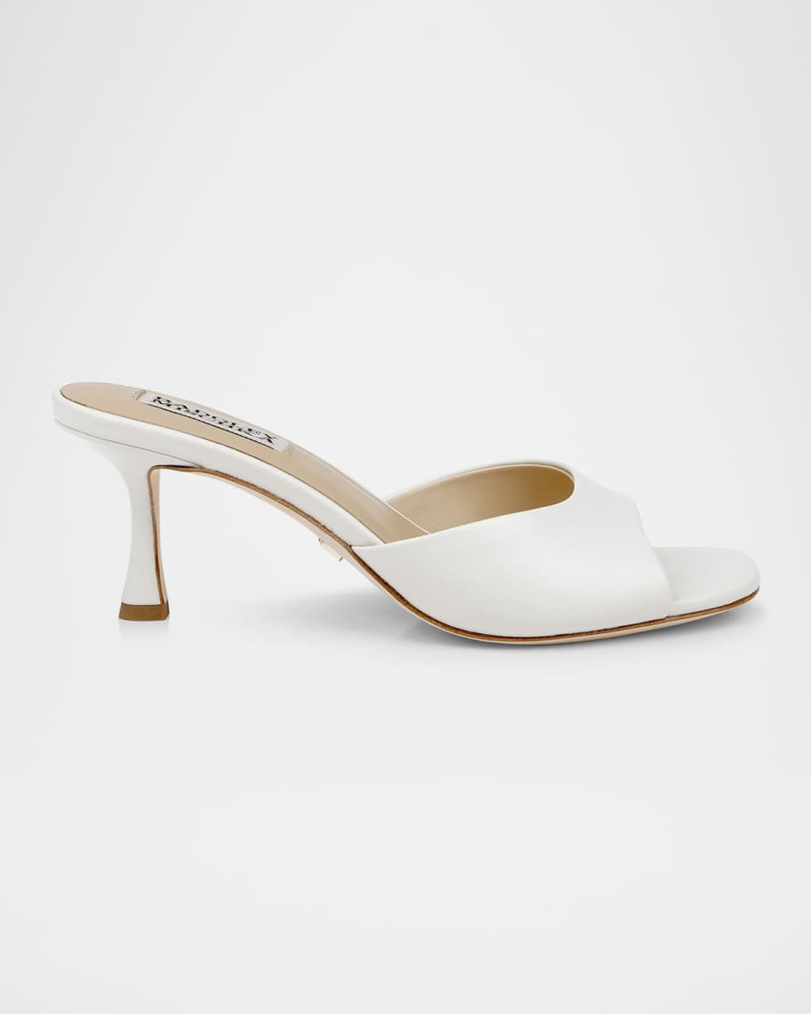 Draya Leather Kitten-Heel Mules | Neiman Marcus