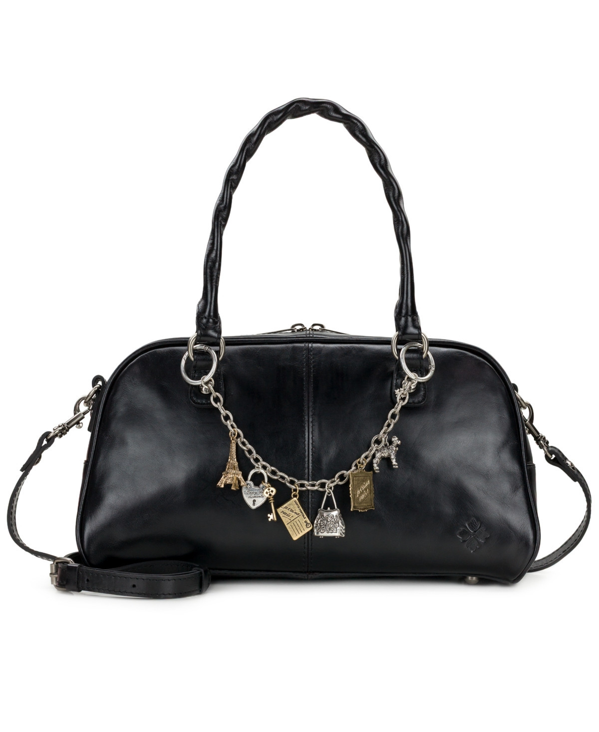 Patricia Nash Pomezia Large Leather Crossbody Satchel Bag - Black | Macy's