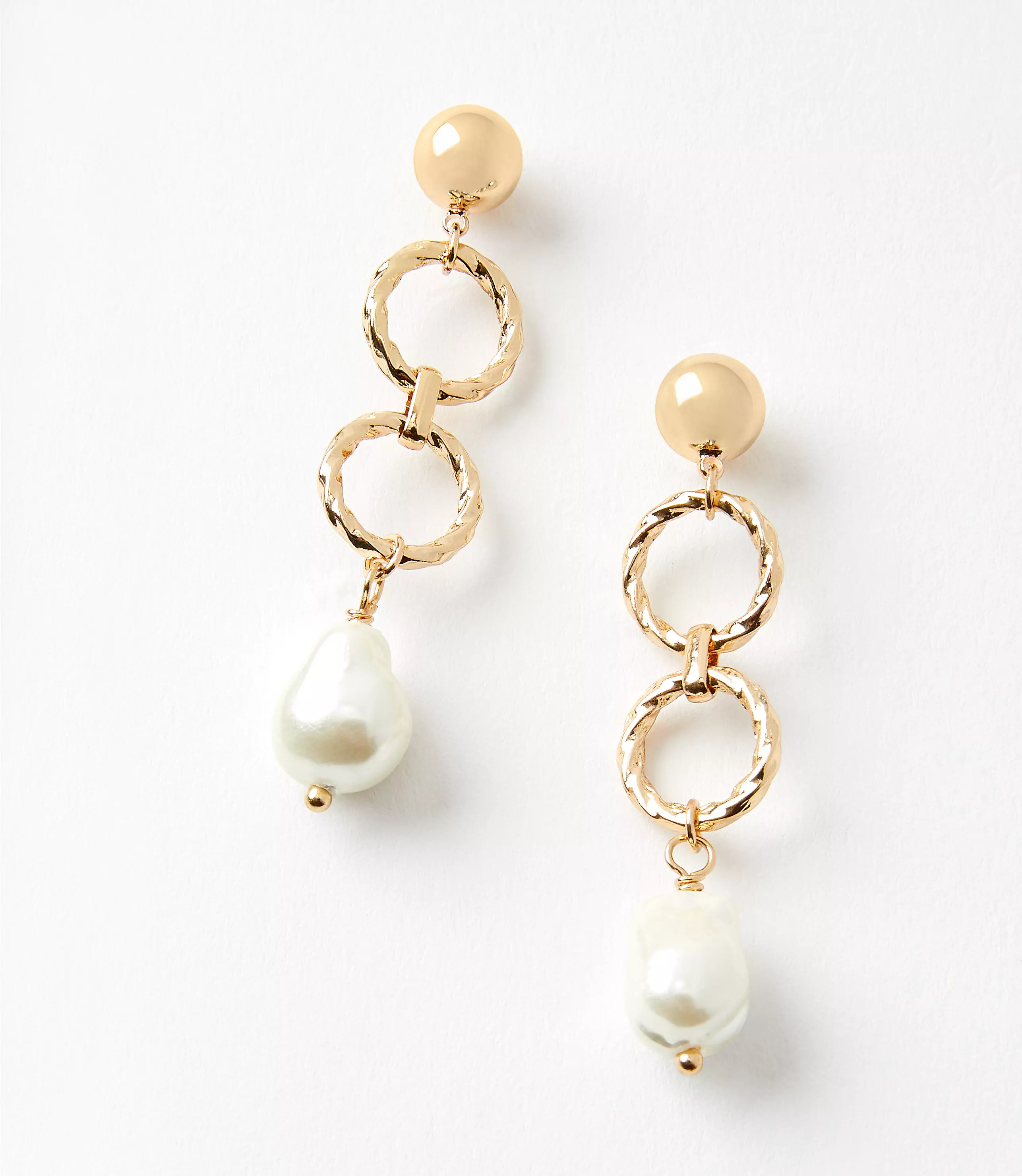 Pearlized Link Drop Earrings | LOFT