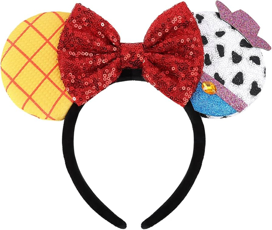 Mouse Ears Headbands, Sequin Mouse Ears for Women Girls Boys, Shiny Bow Headband for Cosplay Cost... | Amazon (US)