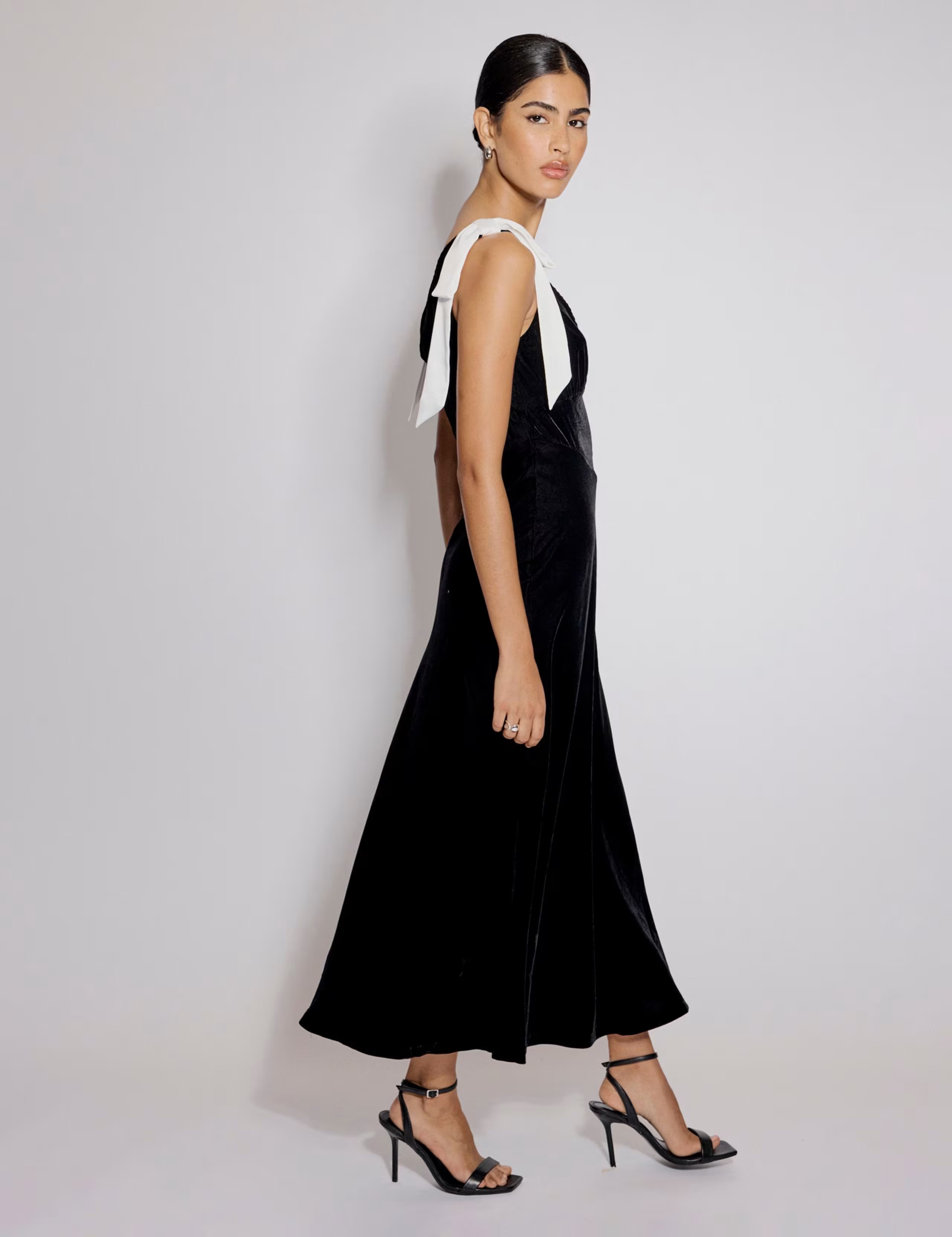 V-Neck Tie Detail Strappy Midi Waisted Dress | Nobody's Child | M&S | Marks & Spencer (UK)