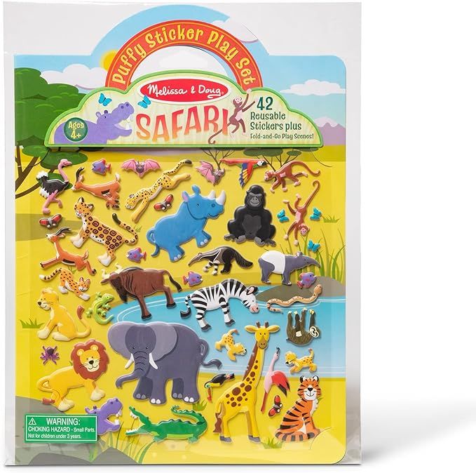 Melissa & Doug Puffy Sticker Play Set: Safari - 42 Reusable Stickers - Travel Activities For Kids... | Amazon (US)