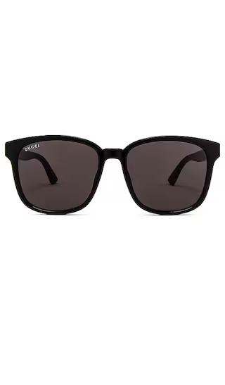 Lines Square Sunglasses in Shiny Black & Grey | Revolve Clothing (Global)