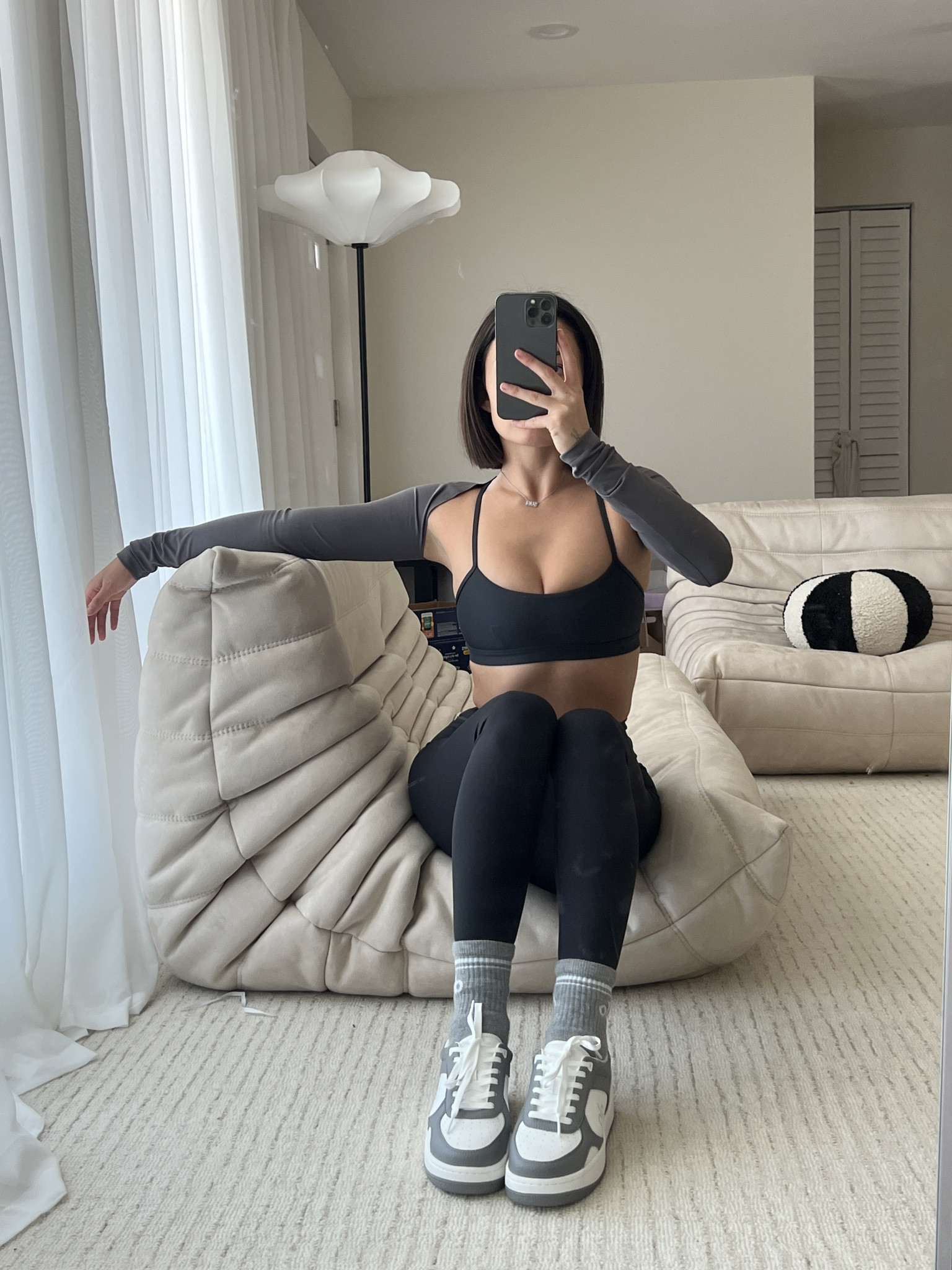 Workout outfit - wearing XS, the bra is very supportive so I should’ve gotten a Small (im a 34C) their socks are so cozy too and the sneakers feel like you’re walking on air!!

#LTKstyletip