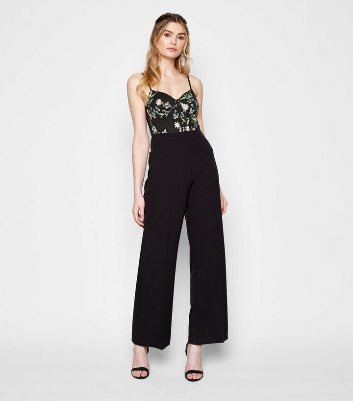 Black Floral Embroidered Mesh Bustier Bodysuit 
						
						Add to Saved Items
						Remove from... | New Look (UK)