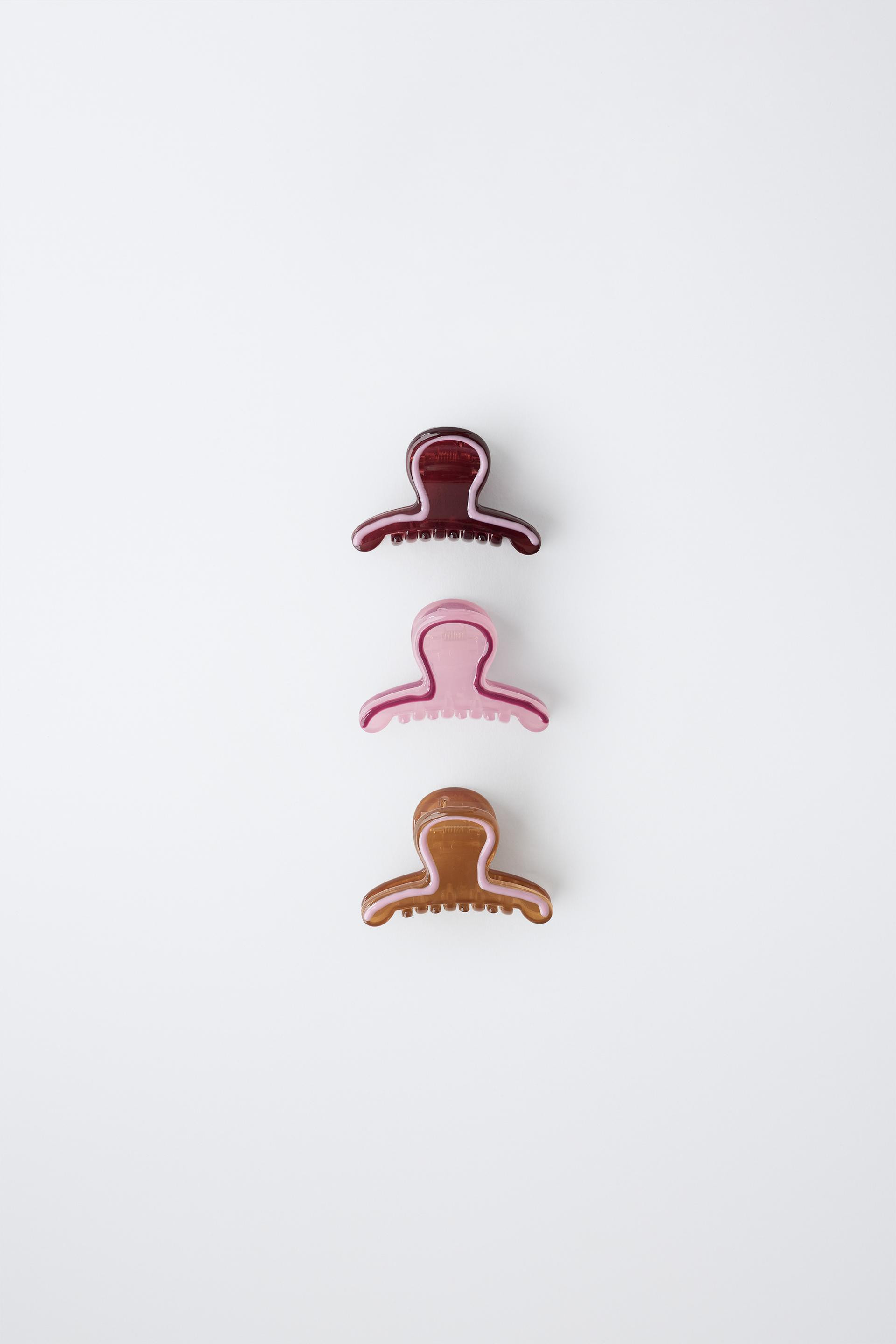 Zara - 3-Pack Of Colour-Block Hair Clips - Multicoloured - 14 - Kids | Zara UK