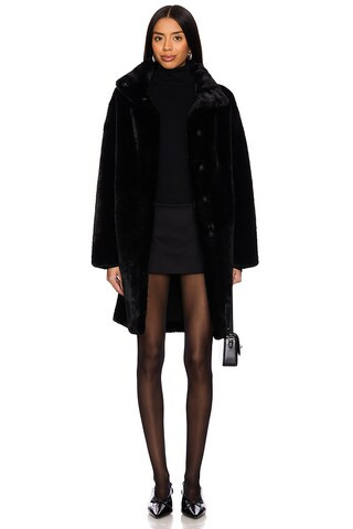 Linnea Faux Fur Coat in Black | Revolve Clothing (Global)