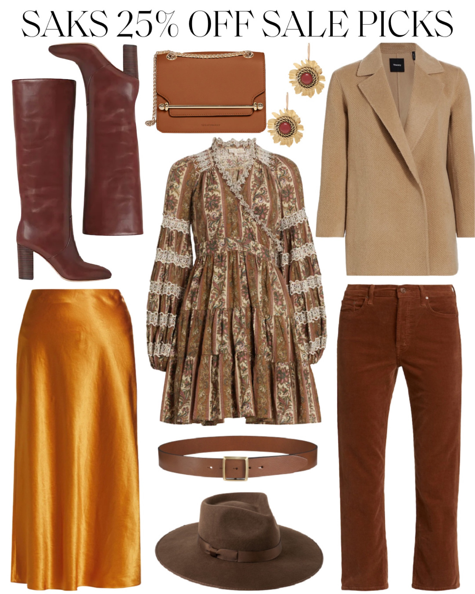 Saks Fifth Avenue sale event picks Their 25% off Friends & Family promotion is running now through next Monday, October 3. 🍂 The coat, boots, and earrings are in my wardrobe. 

#LTKSeasonal #LTKstyletip