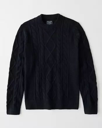 Cable Crewneck Sweater | Abercrombie & Fitch US & UK