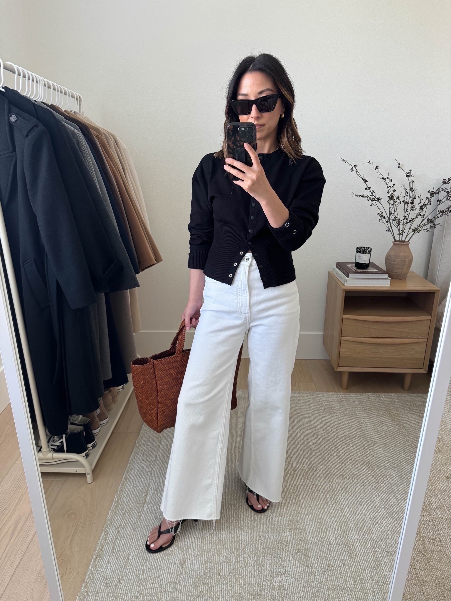 Versatile, simple outfit idea. My jeans are on super sale. 

Lioness cardigan small
Everlane jeans 25. Cut hems. 
J.crew heels 5 (old)
Marea tote
YSL sunglasses 
Madewell earrings (old)

Petite style, jeans 



#LTKFindsUnder50 #LTKSaleAlert #LTKPetite