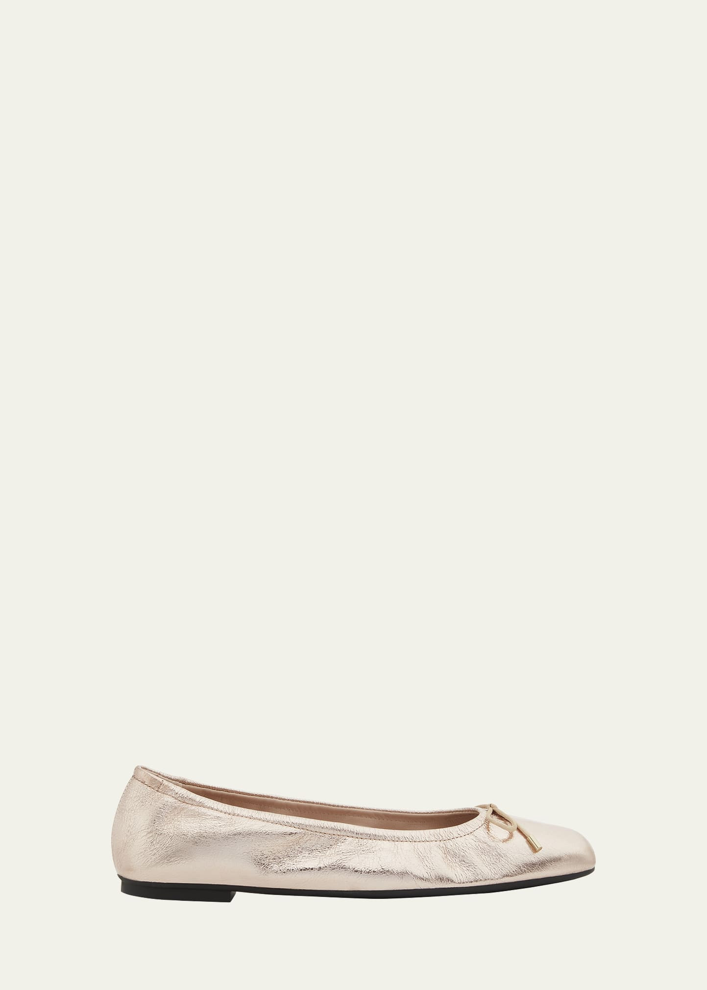 Stuart Weitzman Bardot Metallic Bow Ballerina Flats | Bergdorf Goodman