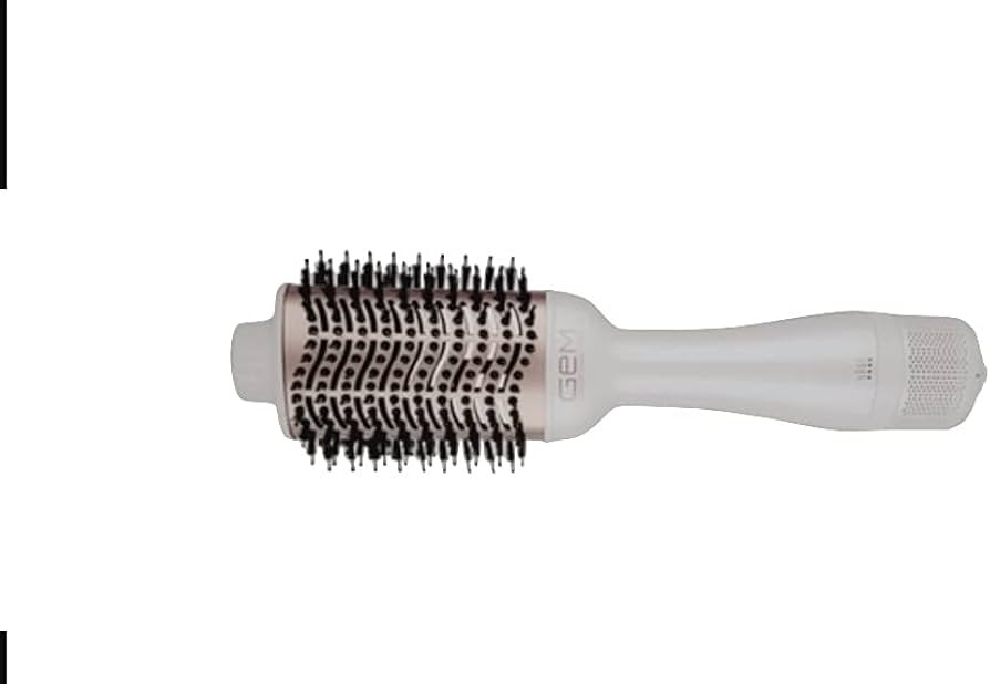Generic GEM Hot Air Styling Brush for Dry Style Volume Pearl White/Rose Gold Hair Dryer | Amazon (US)