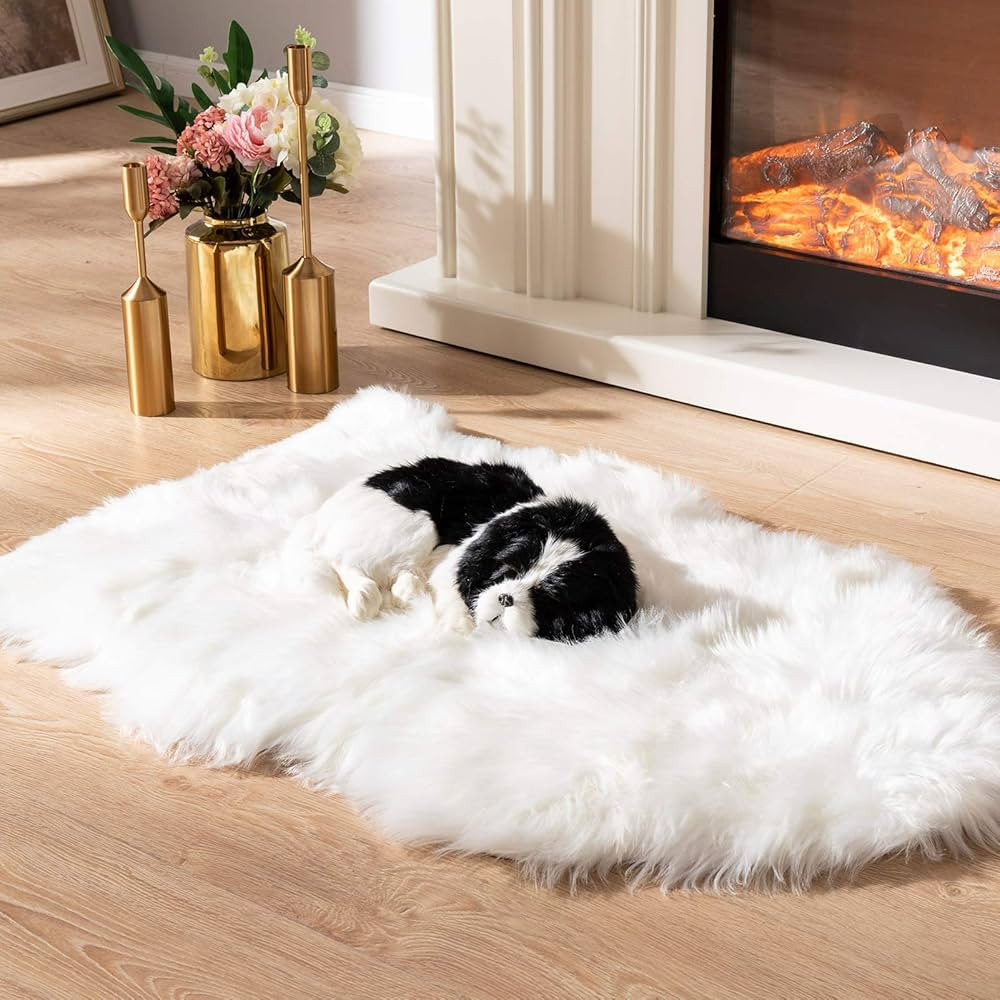 Asrug Faux Fur Dog Rug Plush and Fluffy Dog Mat Ultra Cozy Pet Throw Rug for Dogs Cats, Luxury So... | Amazon (US)