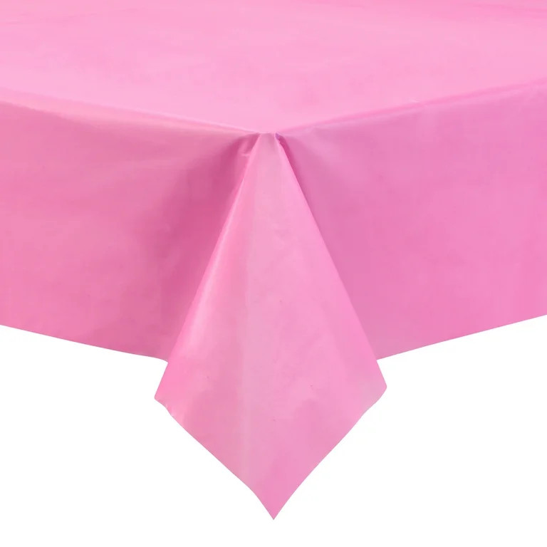 Rectangular 54" x 108" Neon Pink Plastic Table Covers, 3 Count, by Way To Celebrate | Walmart (US)