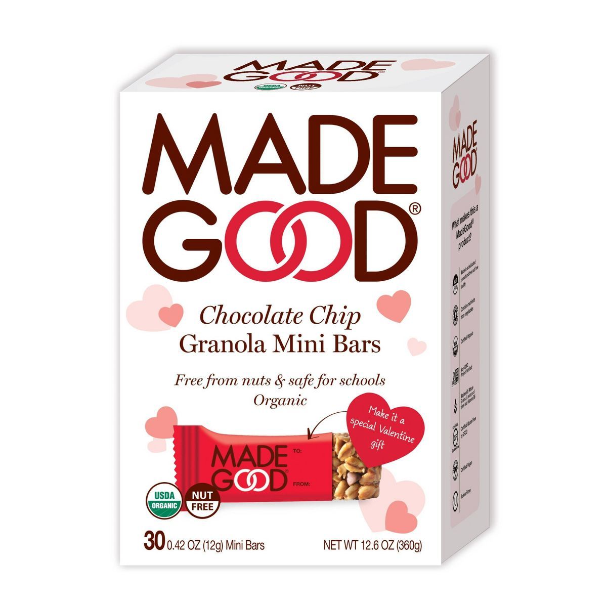 MadeGood Organic Valentine's Chocolate Chip Mini Granola Bars - 12.6oz | Target