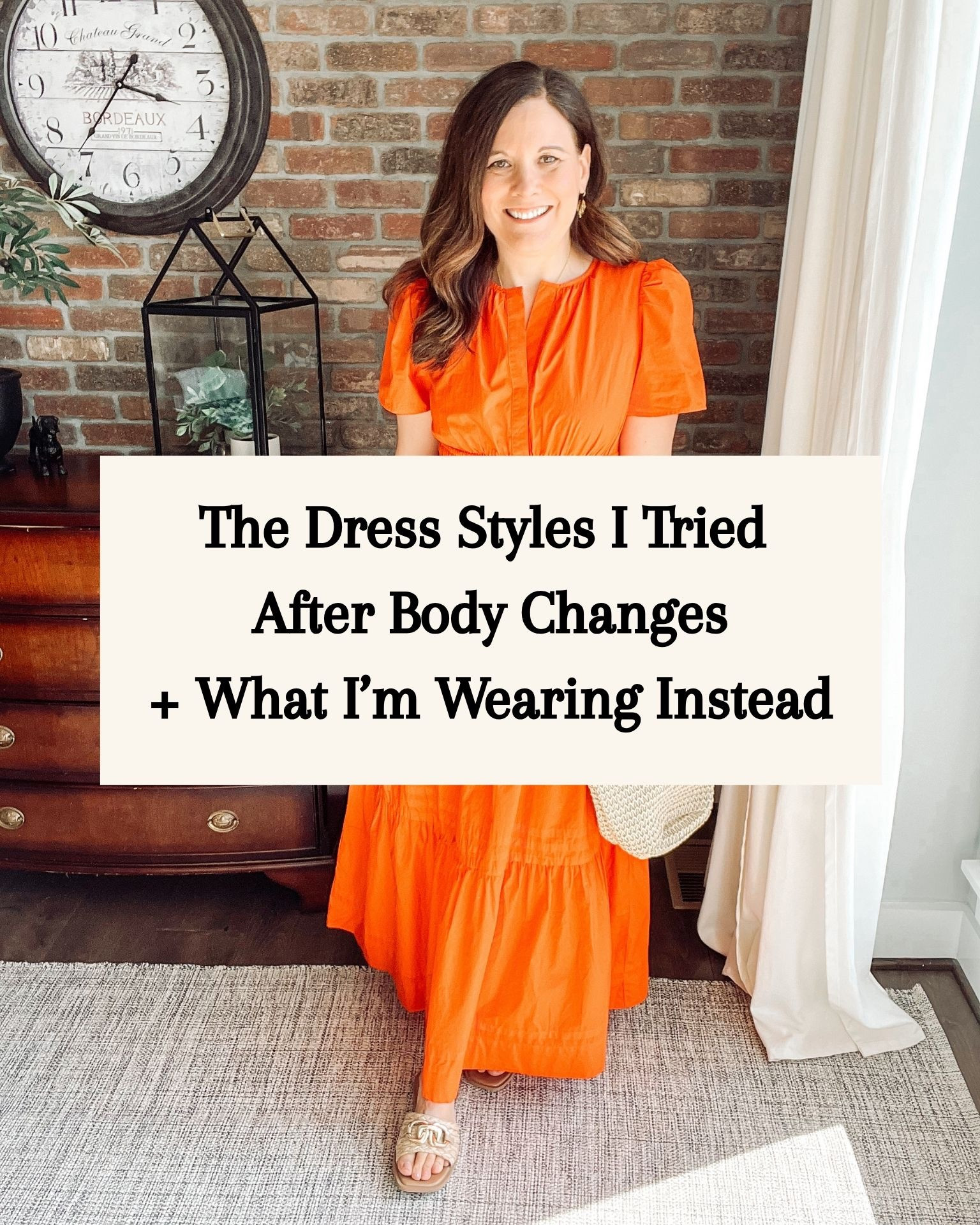 I surveyed you all recently in my Stories about dresses, and wow… you have a lot of thoughts and feelings about them. Almost 2,000 responses later, one thing is clear:

Dresses after body changes can be really hard.

Some of you said finding flattering styles feels impossible. Others said sleeves, dress length, arm coverage, fit through the midsection, and finding something that still feels like you are the biggest challenges.

I get it.

I’ve spent years trying dress after dress looking for the magic combination: sleeves, an easy waist, comfort, and a shape that doesn’t make me feel overwhelmed by fabric.

This carousel is my own dress experiment: the styles I tried after body changes, the dresses that I DON’T reach for on repeat, my analysis about why, and what I’m wearing instead.

One thing I’m learning is that figuring out what works after body changes takes trial and error, grace when a piece doesn’t work as hoped, and optimism that you’ll find something better.

After hearing all your responses, I realized I’m not alone in rethinking what I want from dresses.

I’m curious: Have your dress preferences changed over time?

This final dress is from @bananarepublicfactory. It fits big, I sized down to a small. The medium was loose in the chest. 

📏For reference, I’m midsized, 5’6”, slightly short-waisted, 36-B bust, and wear a small or medium top with size 10 jeans.

#LTKMidsize #LTKOver40 #LTKSaleAlert