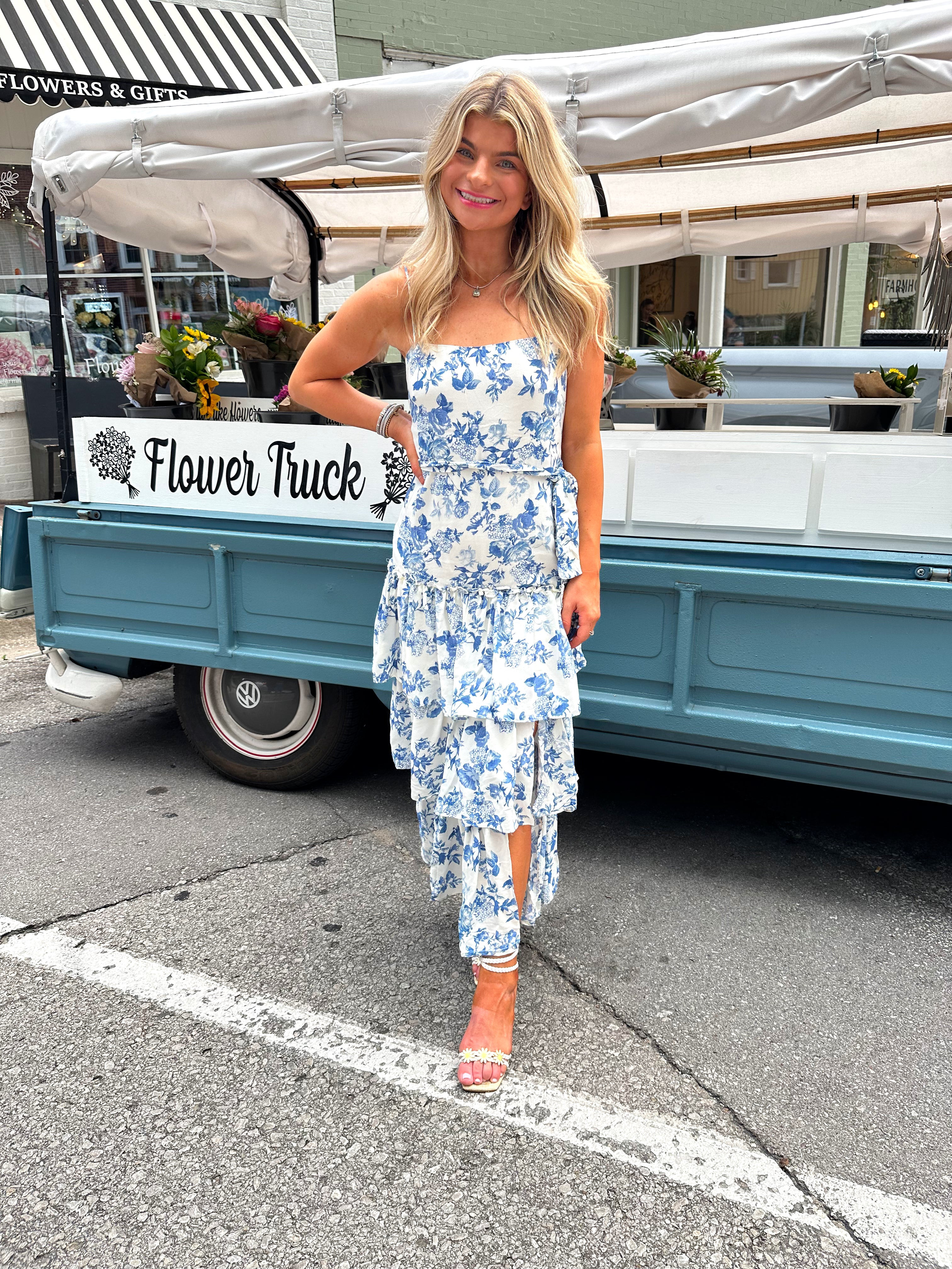 Vintage Barbie Floral Print Maxi Dress (PREORDER SHIP 8/5) | Ave + Liv Boutique
