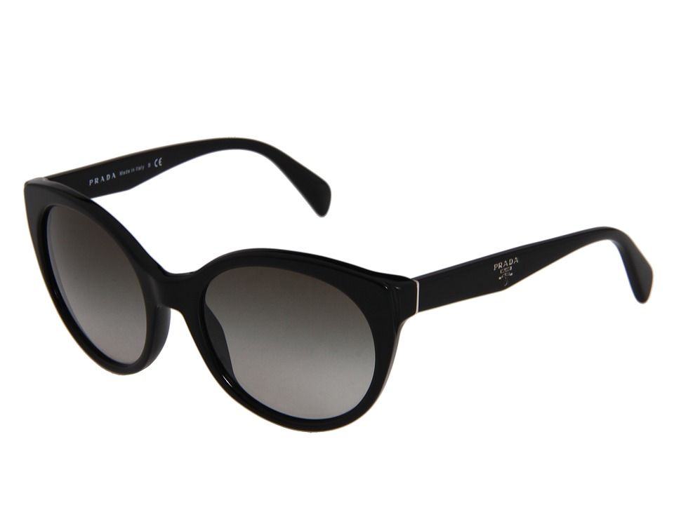 Prada 0PR 23OS (Black/Grey Gradient) Plastic Frame Fashion Sunglasses | Zappos