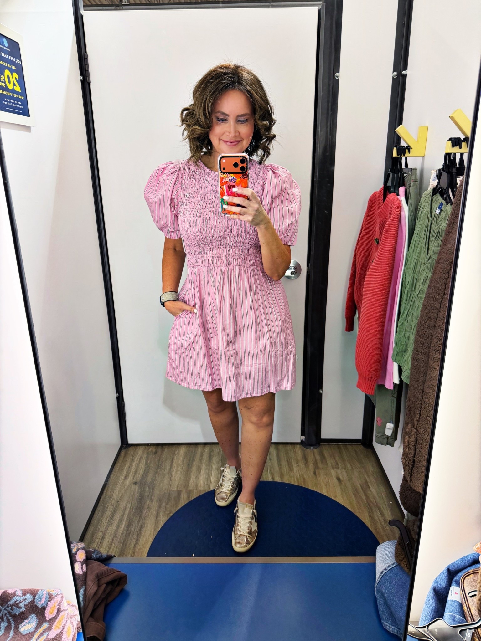 Old Navy dress 
True to size (in a small)

#LTKValentine #LTKOver40 #LTKSaleAlert