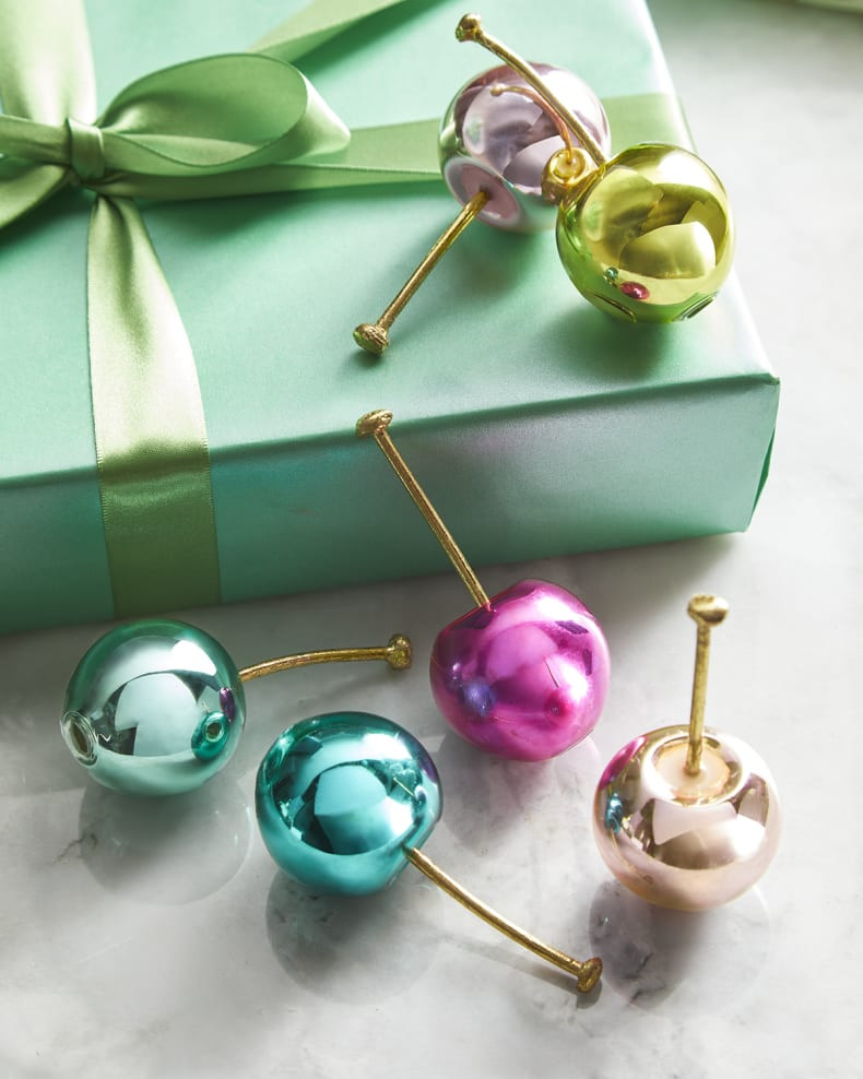 Glitterville 3.25" Cherry Ornaments, Set of 6 | Neiman Marcus