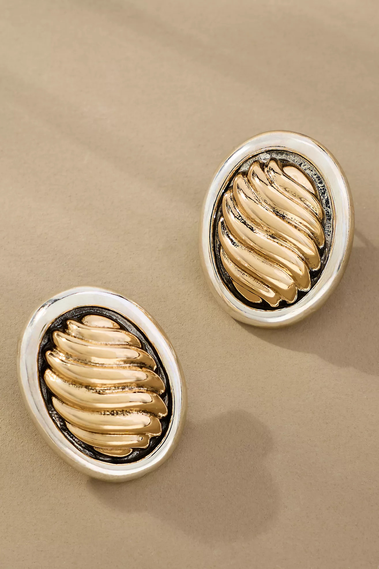 Two-Tone Wavy Circular Earrings | Anthropologie (US)