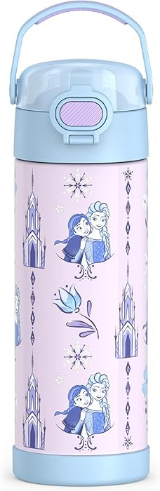 THERMOS FUNTAINER 16 Ounce Stainless Steel Vacuum Insulated Bottle with Wide Spout Lid, Frozen | Amazon (US)