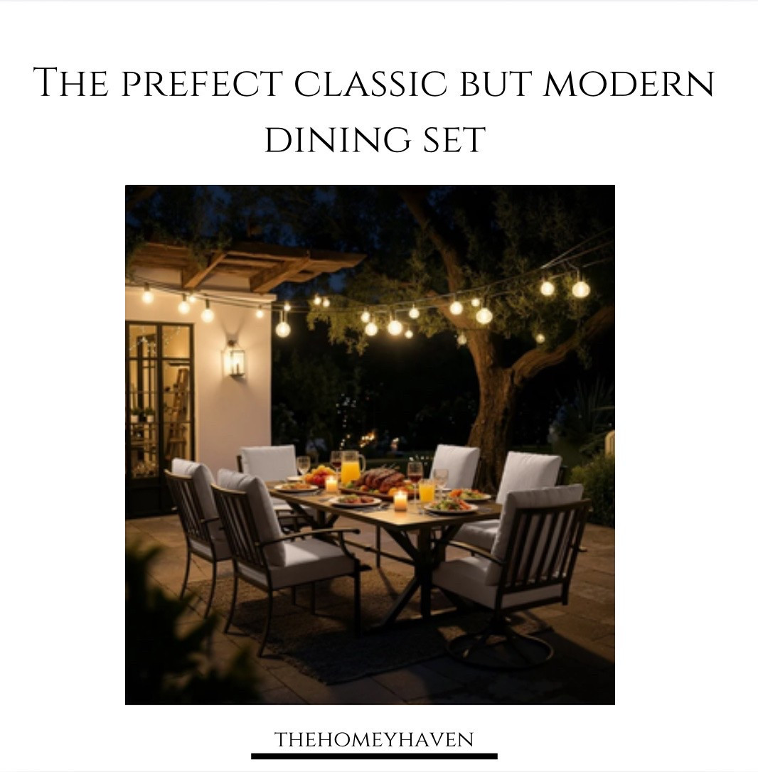 Love this outdoor dining set so much! It’s the perfect mix of classic but modern! I absolutely love dinner al fresco in my backyard! Sweet summer nights🌙


Outdoor dining set, outdoor furniture, Walmart home, Walmart finds, target home, Walmart outdoors, home decor, summer outfits, entertaining, family, friends, outdoors, patio furniture, kitchen, dining, dining table, target home, summer dresses, summer life, Fourth of July

#LTKHome #LTKSeasonal #LTKdayinmylife
