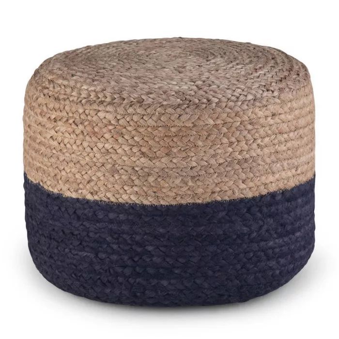 Maron Contemporary Round Pouf Pink/Natural - Wyndenhall | Target