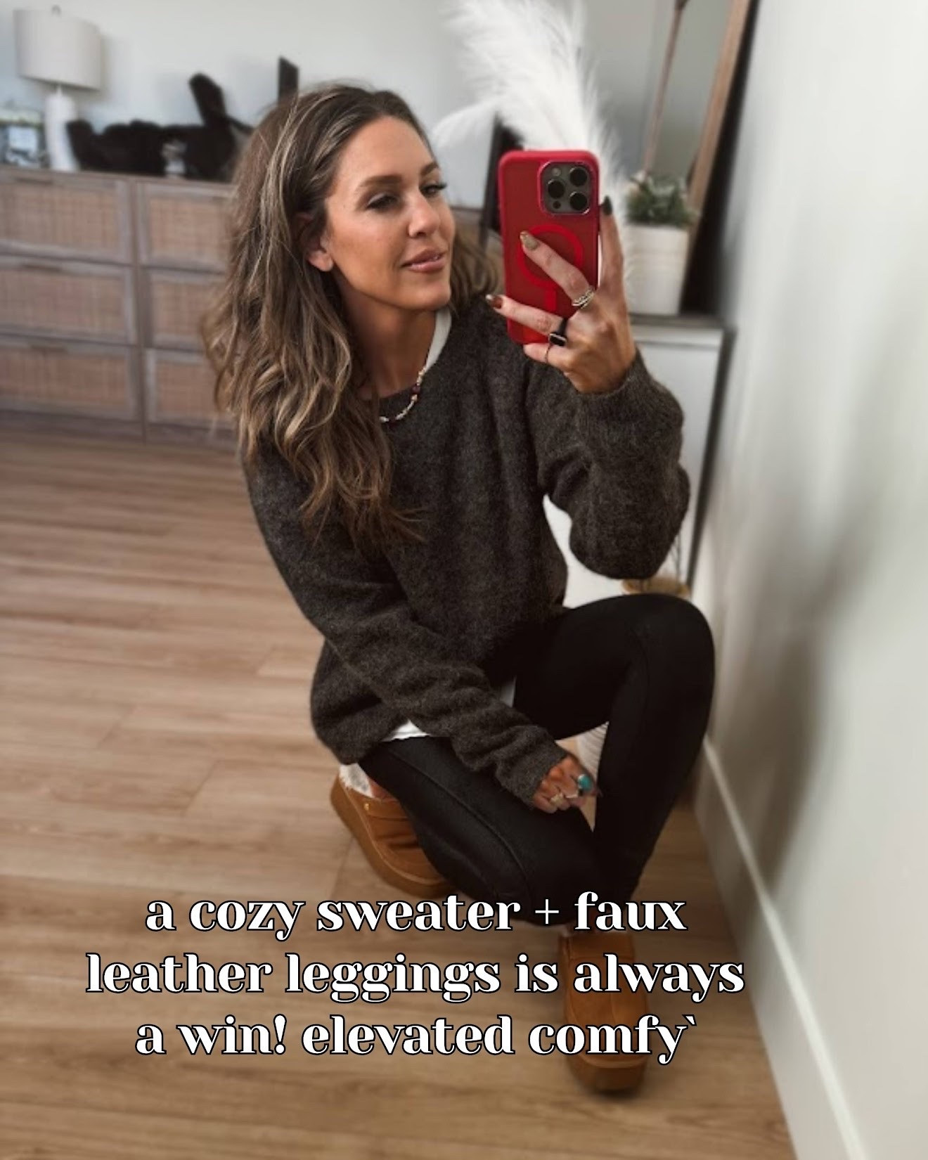 A cozy sweater + faux leather leggings is always a win! elevated comfy 😌

#LTKootd