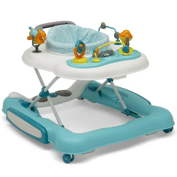 Little Folks 4-in-1 Discover & Play Musical Walker, Aqua Vines- Unisex | Walmart (US)