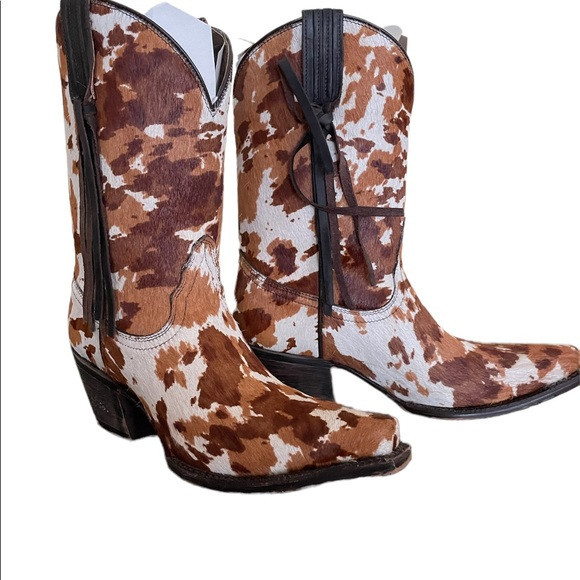 TONY LAMA White Brown Rust Pony Print Calf Hair Western Leather Western Boots | Poshmark