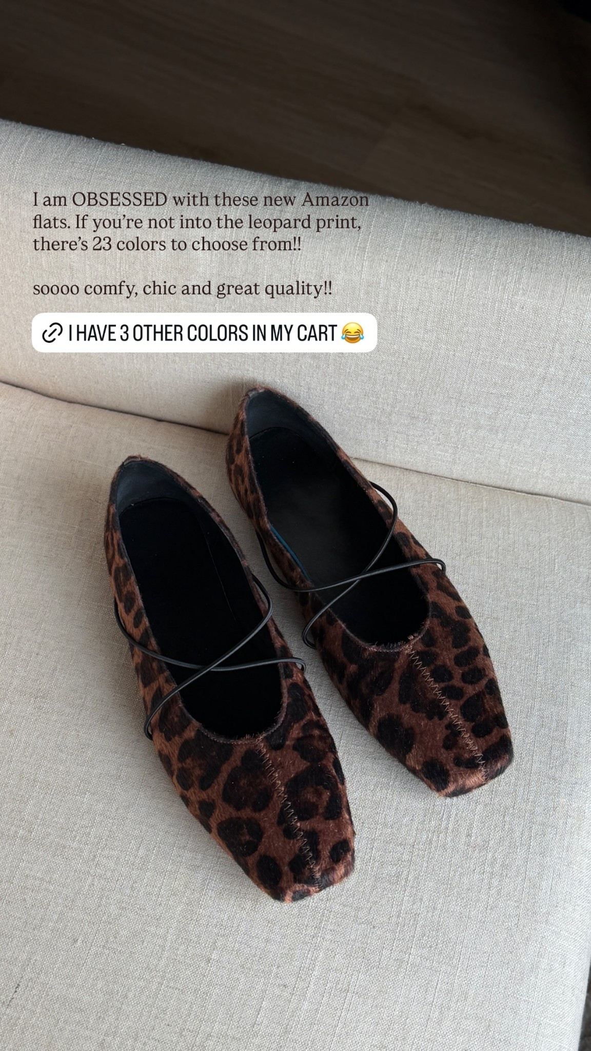 I am OBSESSED with these new Amazon flats. If you’re not into the leopard print, there’s 23 colors to choose from!! 

soooo comfy, chic and great quality!!