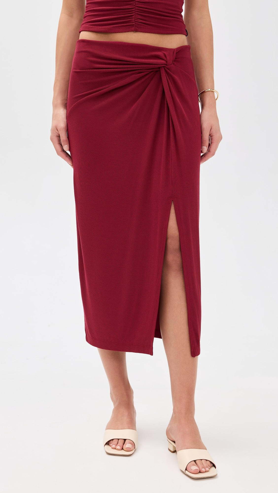 2x1 Fine Rib Twist Waist Tulip Skirt | Shopbop
