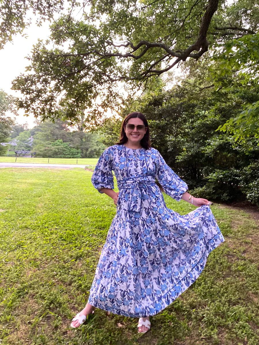 Hamptons Hostess Dress | Blue / White Chinoiserie | SUE SARTOR