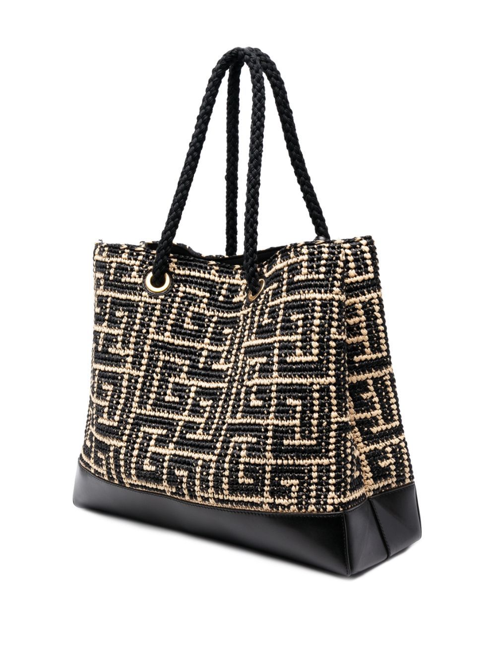 Monogram raffia woven shopping bag | Farfetch (RoW)