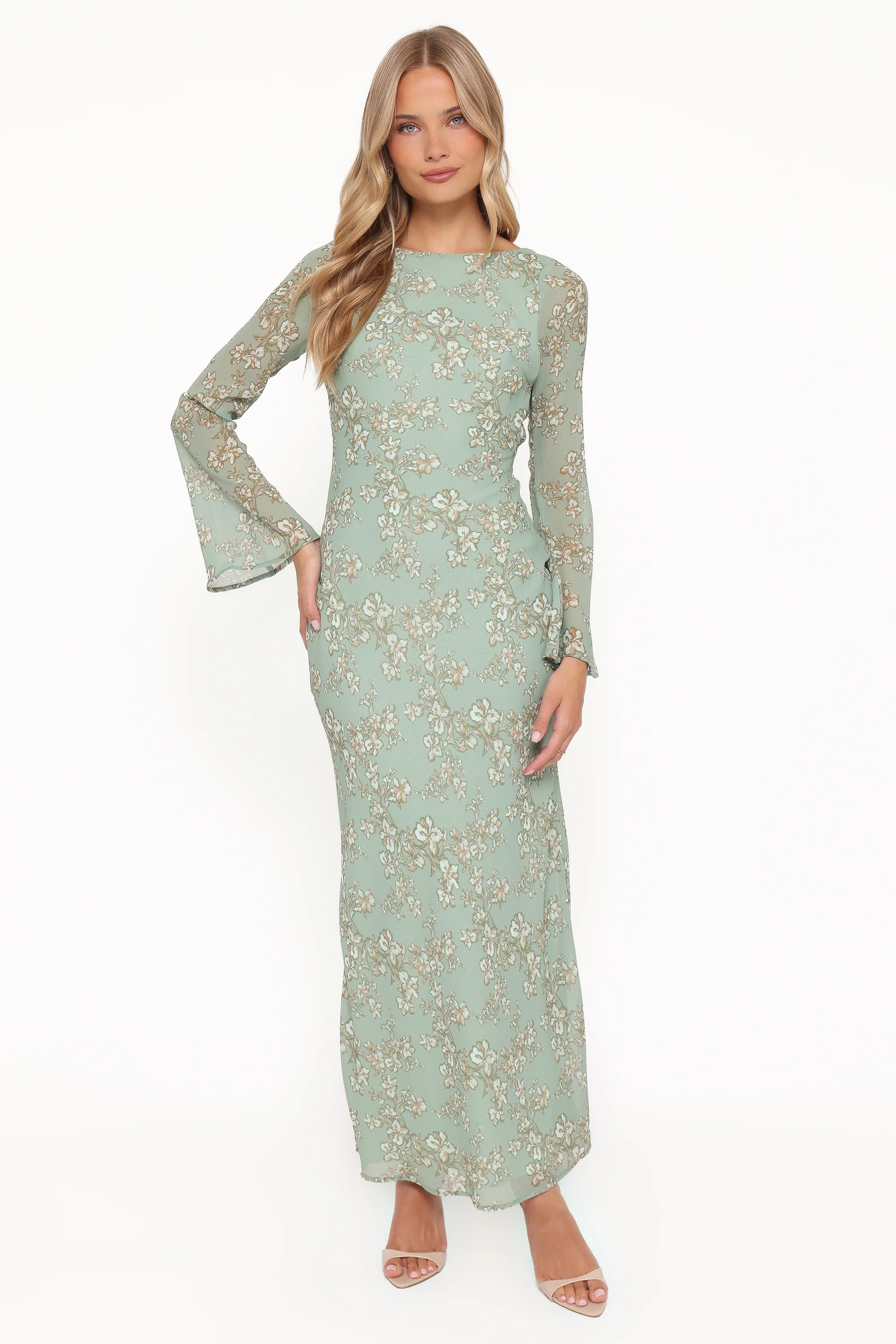 Yolanda Long Sleeve Maxi Dress - Sage Green Floral | Petal & Pup (US)