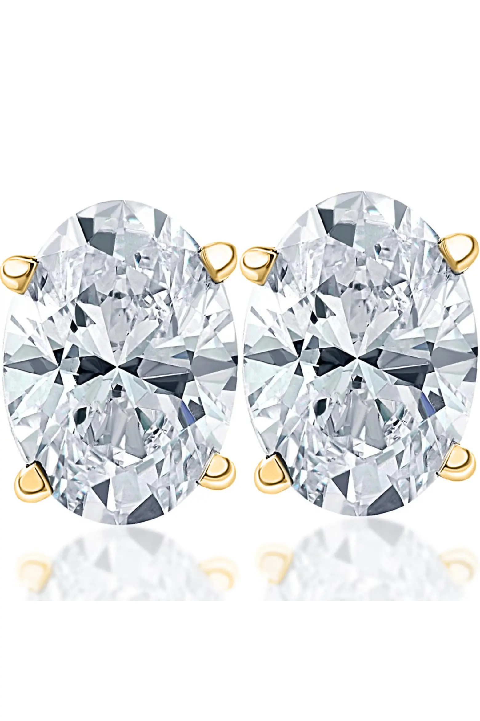 Bliss Diamond 2 Ct Lab Grown Oval Shape Diamond Studs 14k Gold Earrings (Women) | Nordstrom | Nordstrom