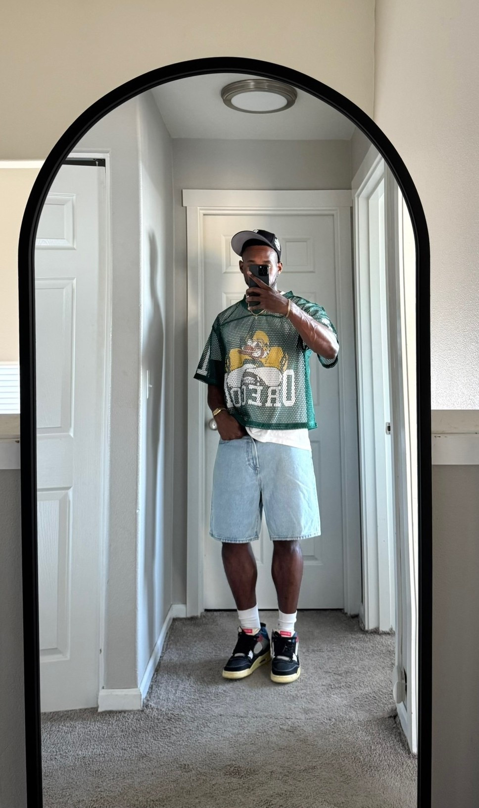 Game Day Vibes. 

#LTKmensfashion #vintagestyle #collegestyle #summerfit #meshjersey #denimshorts #streetwearlook #LTKmensstyle
