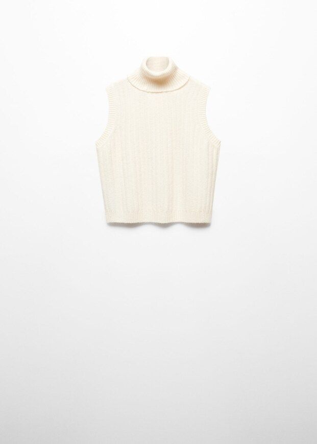 High neck ribbed vest -  Women | Mango United Kingdom | MANGO (UK)