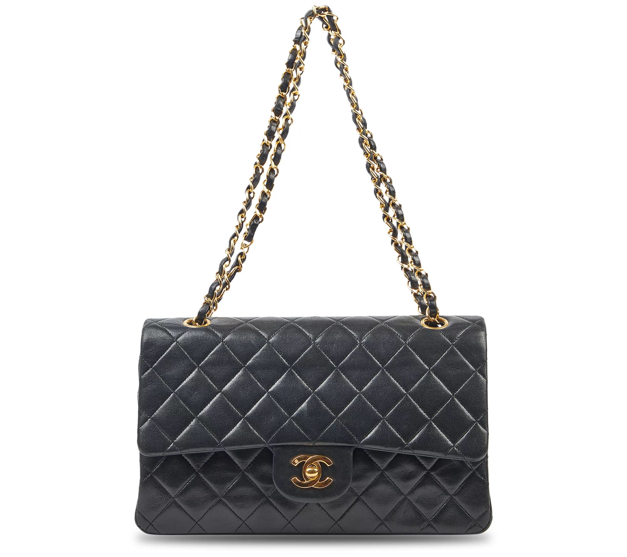 Pre-Owned Chanel Classic Small Double Flap GHWLambskin Bag - QVC.com | QVC